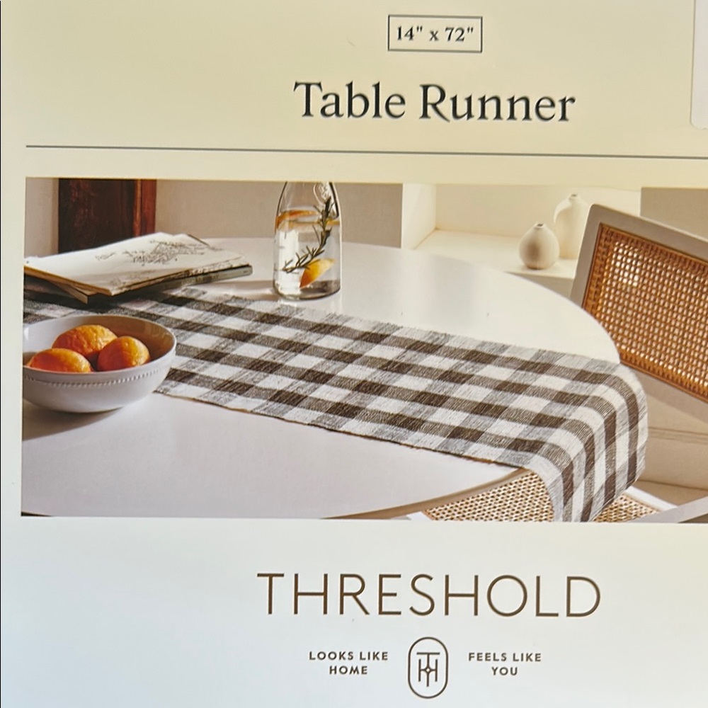 Threshold Brown Hemp Table Runner 14” x 72” NWT